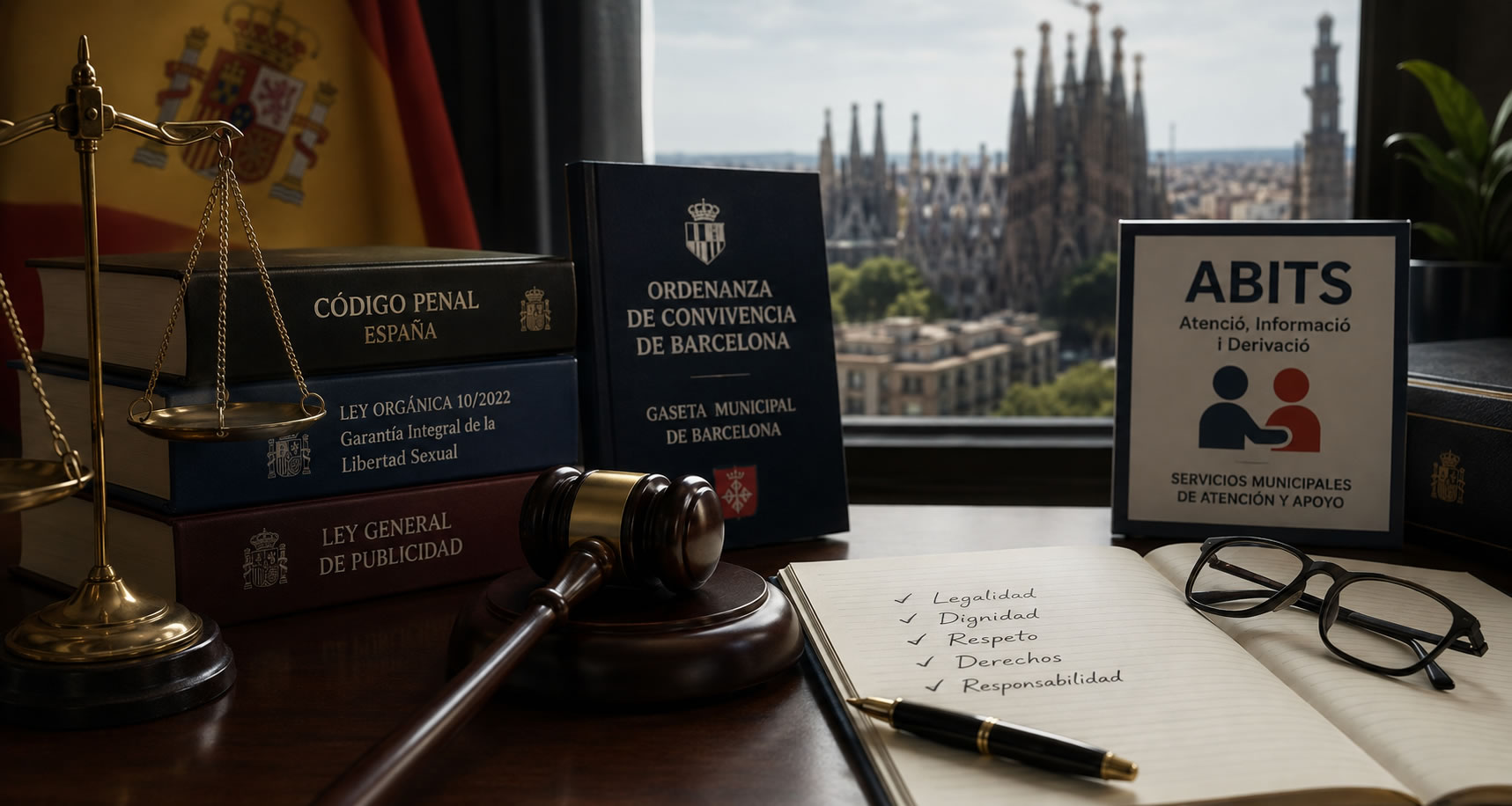 Representació editorial del marc legal aplicable a Barcelona